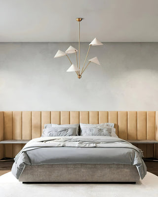 Lustra Lustre Laiton Courbé Beige