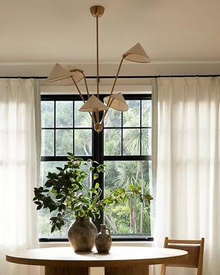 Lustra Lustre Laiton Courbé Beige