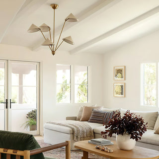 Lustra Lustre Laiton Courbé Beige