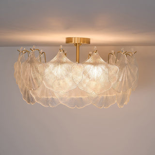 Maple Lampe de Plafond en Verre Cluster de Feuilles
