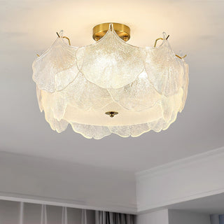 Maple Lampe de Plafond en Verre Cluster de Feuilles