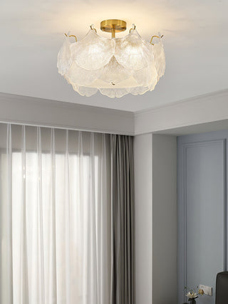 Maple Lampe de Plafond en Verre Cluster de Feuilles