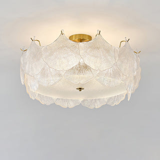 Maple Lampe de Plafond en Verre Cluster de Feuilles