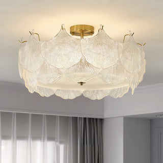 Maple Lampe de Plafond en Verre Cluster de Feuilles