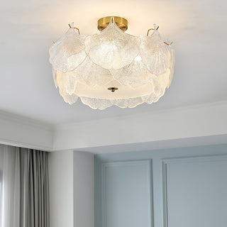 Maple Lampe de Plafond en Verre Cluster de Feuilles