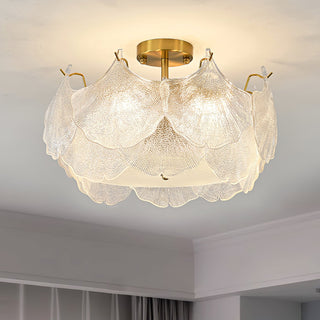 Maple Lampe de Plafond en Verre Cluster de Feuilles
