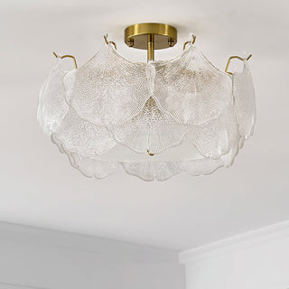 Maple Lampe de Plafond en Verre Cluster de Feuilles