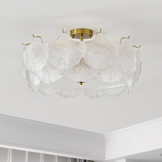 Maple Lampe de Plafond en Verre Cluster de Feuilles