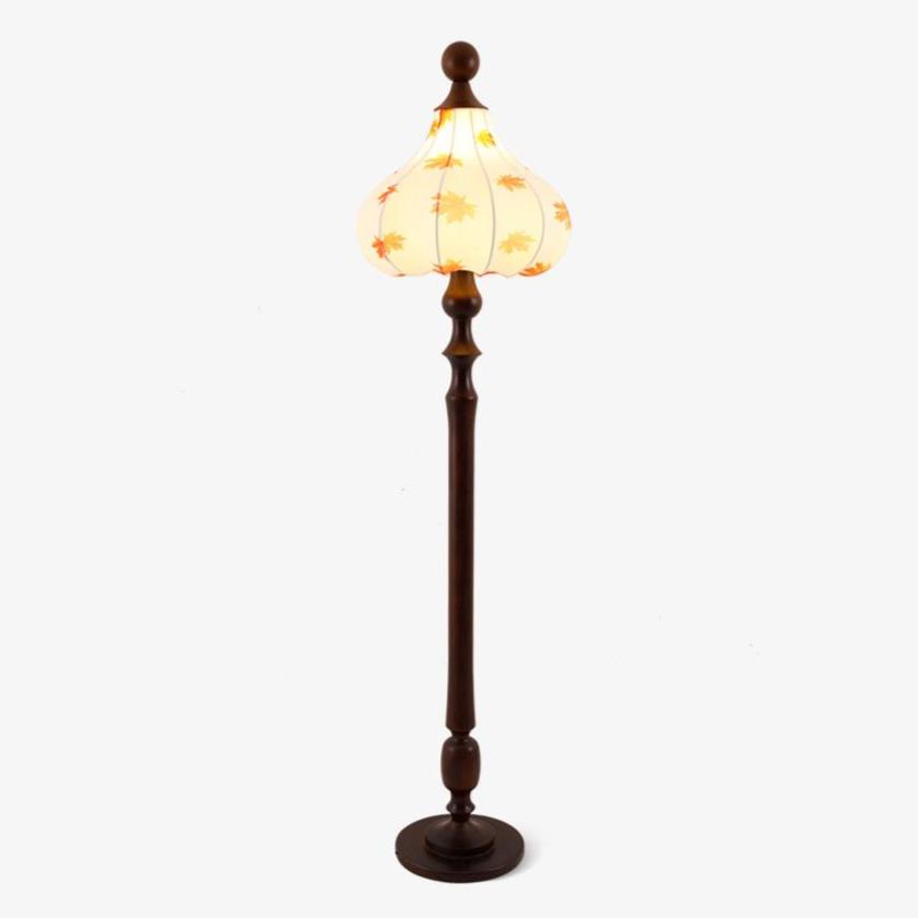 Maplen Lampadaire en Bois Et Tissu Vintage