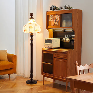 Maplen Lampadaire en Bois Et Tissu Vintage