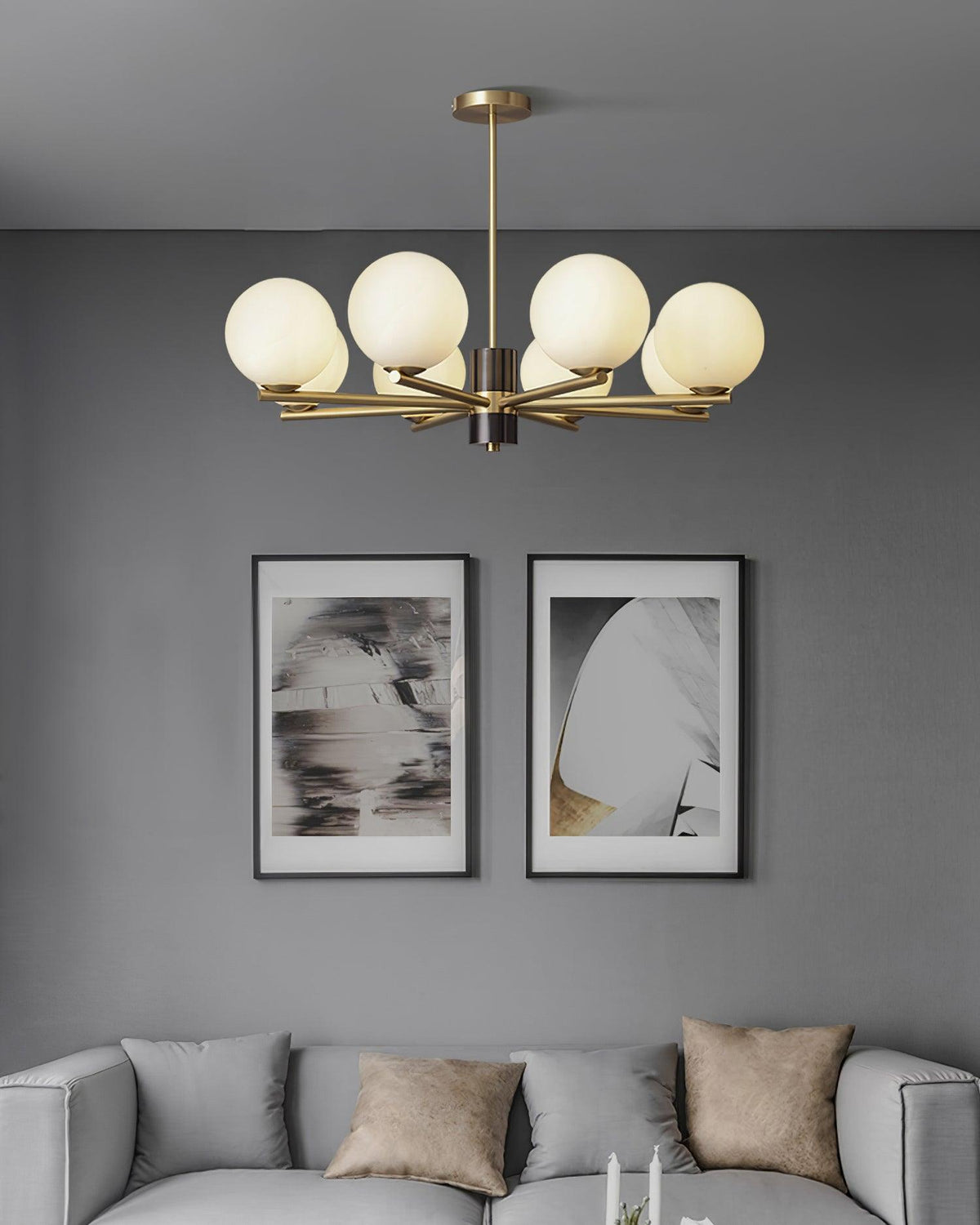 Covynel Lustre en Laiton Mi-Siècle