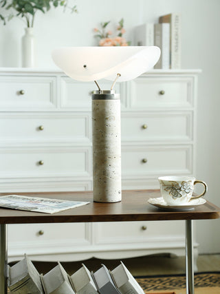 Inorielis Lampe de Table en Travertin Sculptural