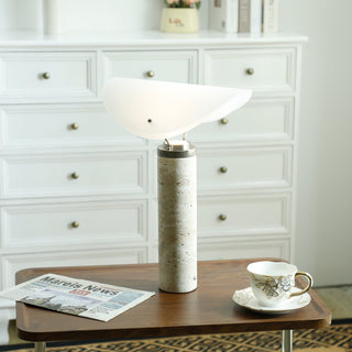Inorielis Lampe de Table en Travertin Sculptural
