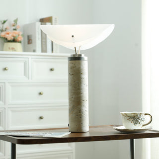 Inorielis Lampe de Table en Travertin Sculptural