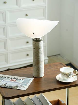 Inorielis Lampe de Table en Travertin Sculptural