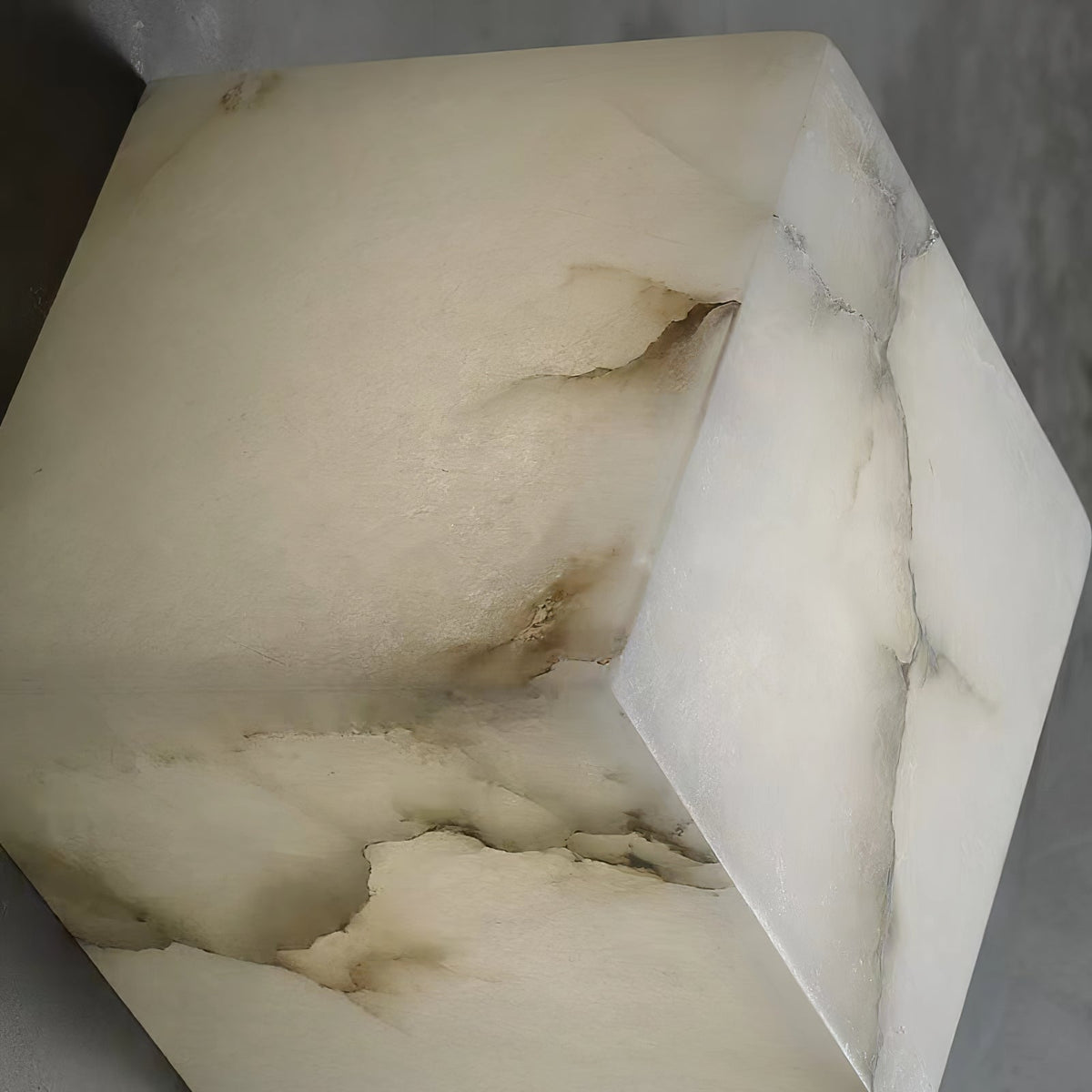 Alabaster Chandelier Box Cubic Elegance-Neutral Decor