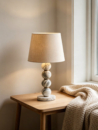 Marble Sphere Table Lamp-Neutral Decor