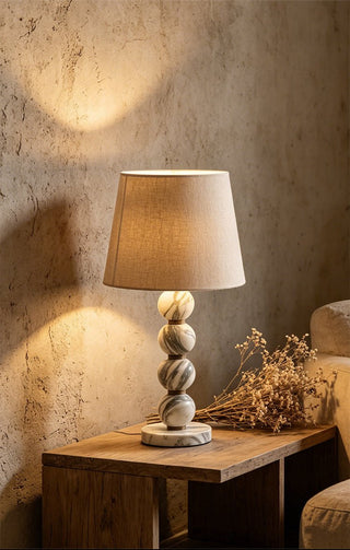 Marble Sphere Table Lamp-Neutral Decor
