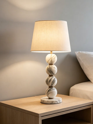 Marble Sphere Table Lamp-Neutral Decor