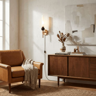 Marble Vertical Plug-in Wall Lamp-Neutral Decor