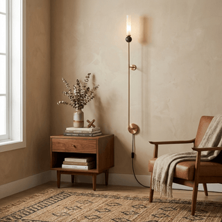 Marble Vertical Plug-in Wall Lamp-Neutral Decor