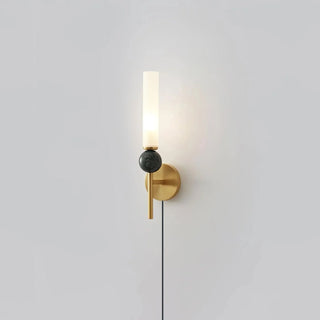Marble Vertical Plug-in Wall Lamp-Neutral Decor