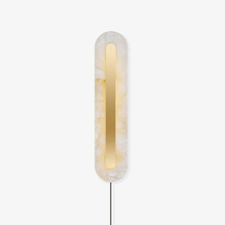 Alabaster Rounded Plug-in Wall Light-Neutral Decor