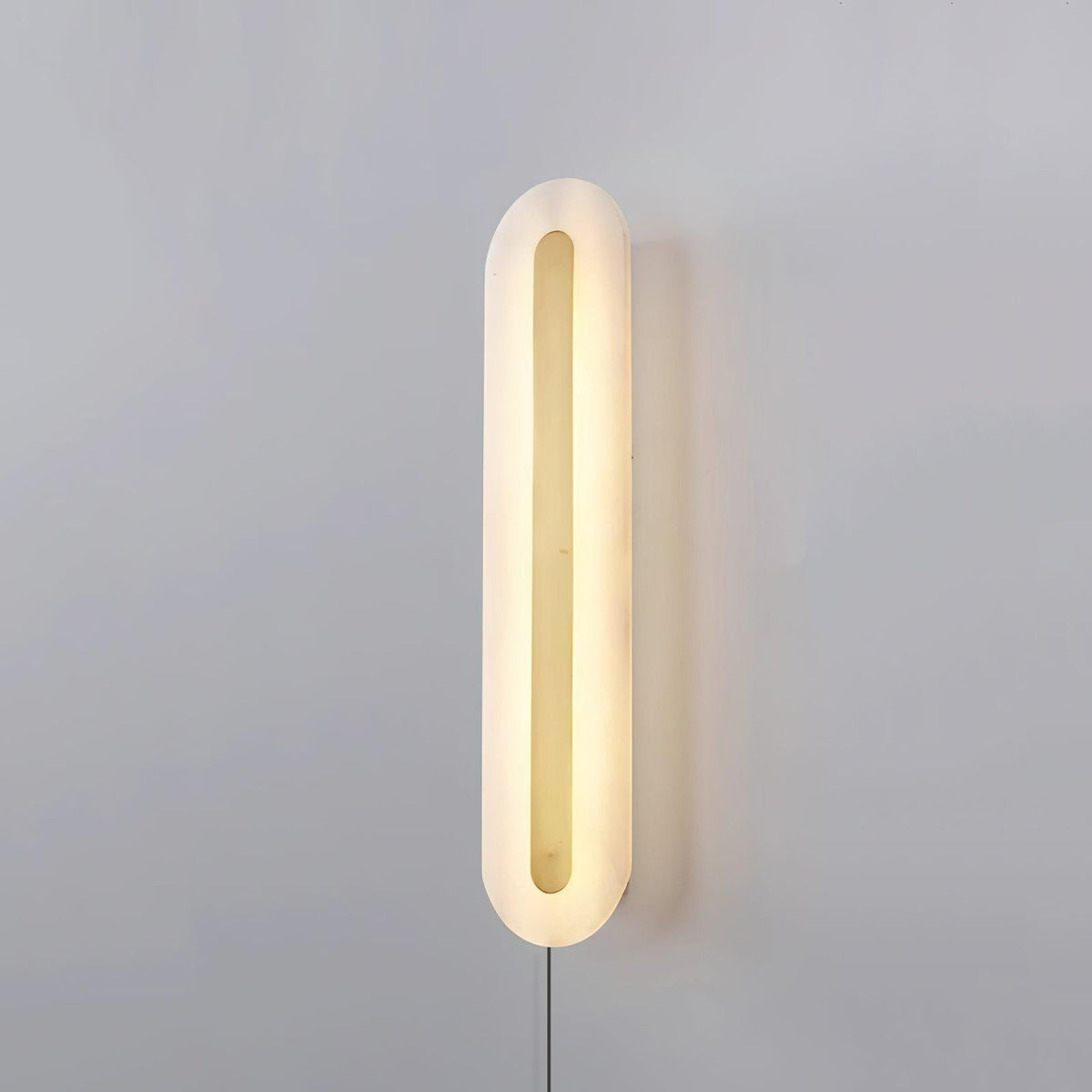 Alabaster Rounded Plug-in Wall Light-Neutral Decor
