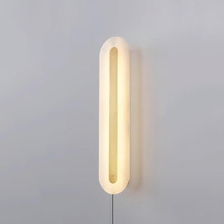 Alabaster Rounded Plug-in Wall Light-Neutral Decor