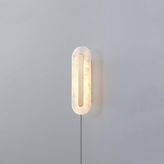 Alabaster Rounded Plug-in Wall Light-Neutral Decor