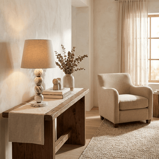 Marble Sphere Table Lamp-Neutral Decor