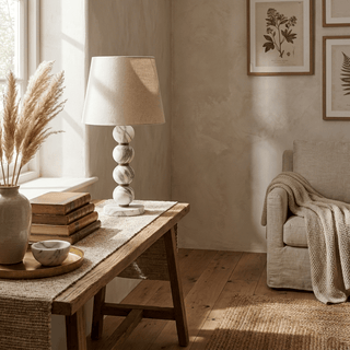 Marble Sphere Table Lamp-Neutral Decor