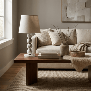 Marble Sphere Table Lamp-Neutral Decor