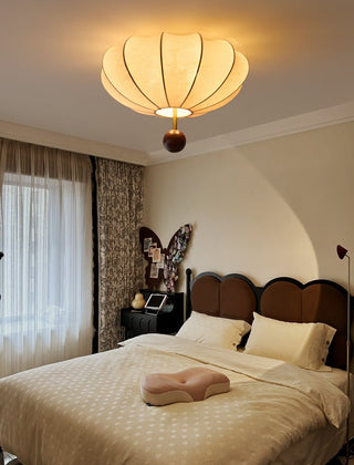 Lustra Plafonnier Bois Tissu Lanternes