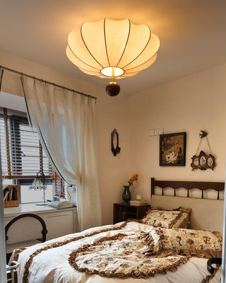 Lustra Plafonnier Bois Tissu Lanternes