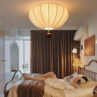 Lustra Plafonnier Bois Tissu Lanternes