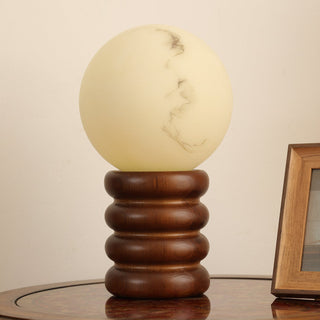 Novar Lampe de Table Contemporaine en Bois Noyer