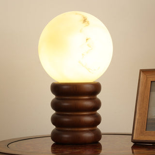 Novar Lampe de Table Contemporaine en Bois Noyer