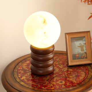 Novar Lampe de Table Contemporaine en Bois Noyer
