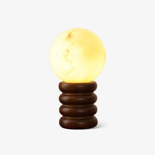 Novar Lampe de Table Contemporaine en Bois Noyer