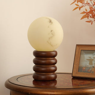 Novar Lampe de Table Contemporaine en Bois Noyer