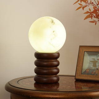 Novar Lampe de Table Contemporaine en Bois Noyer