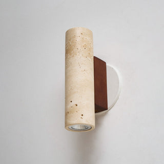 Celore Cylindre-Bois Travertin Luminaire Mural