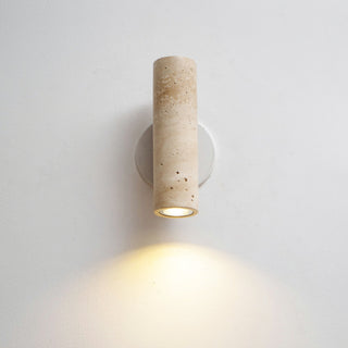 Celore Cylindre-Bois Travertin Luminaire Mural
