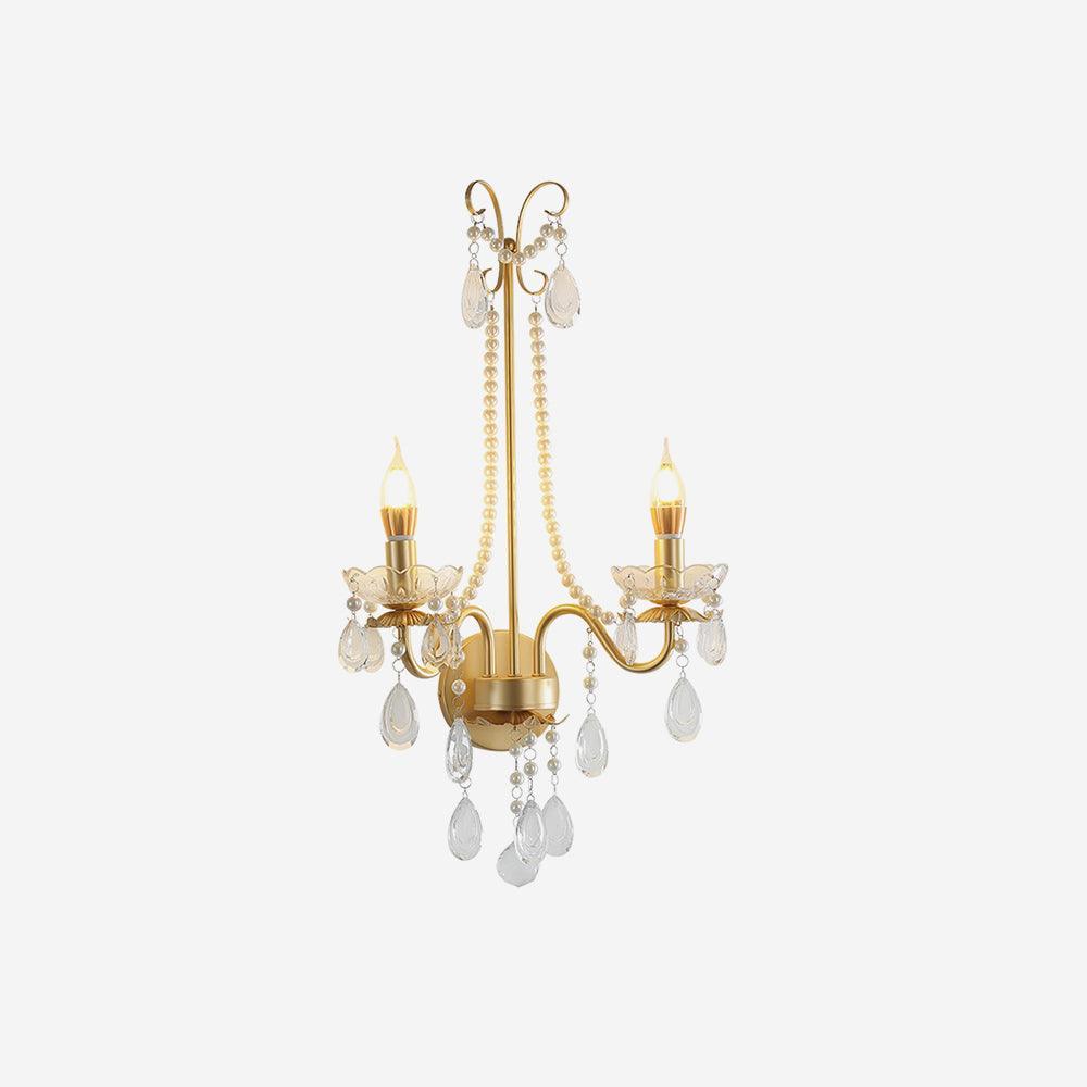 Wall Lamp Metal Crystal Pearls Ornate Elegant Chic Home Elegant-Neutral Decor