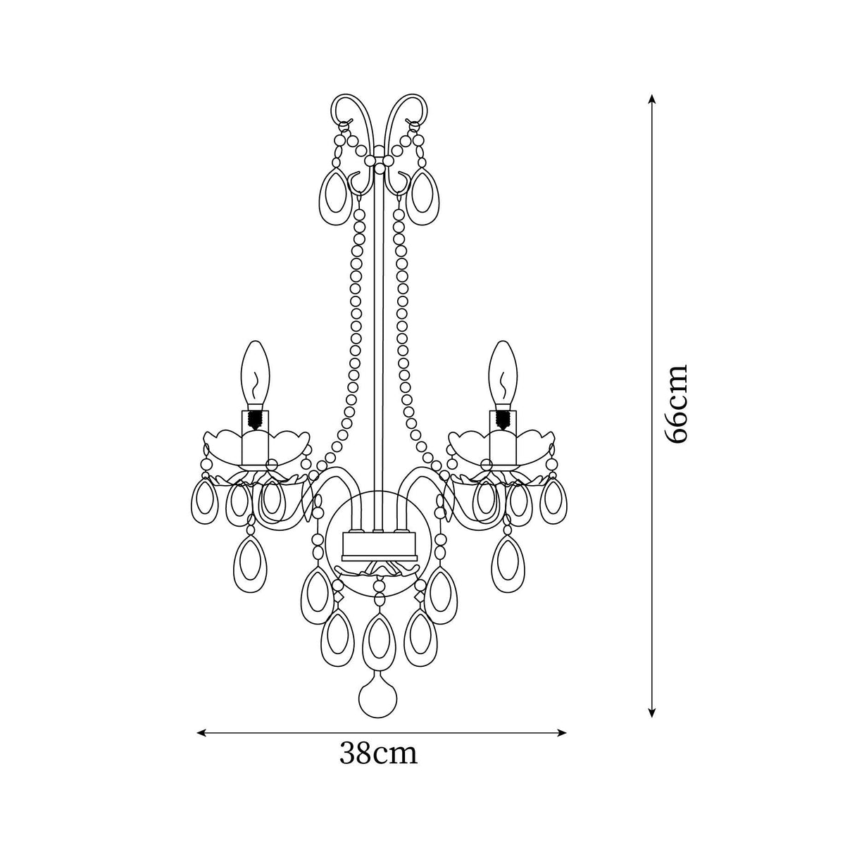 Wall Lamp Metal Crystal Pearls Ornate Elegant Chic Home Elegant-Neutral Decor