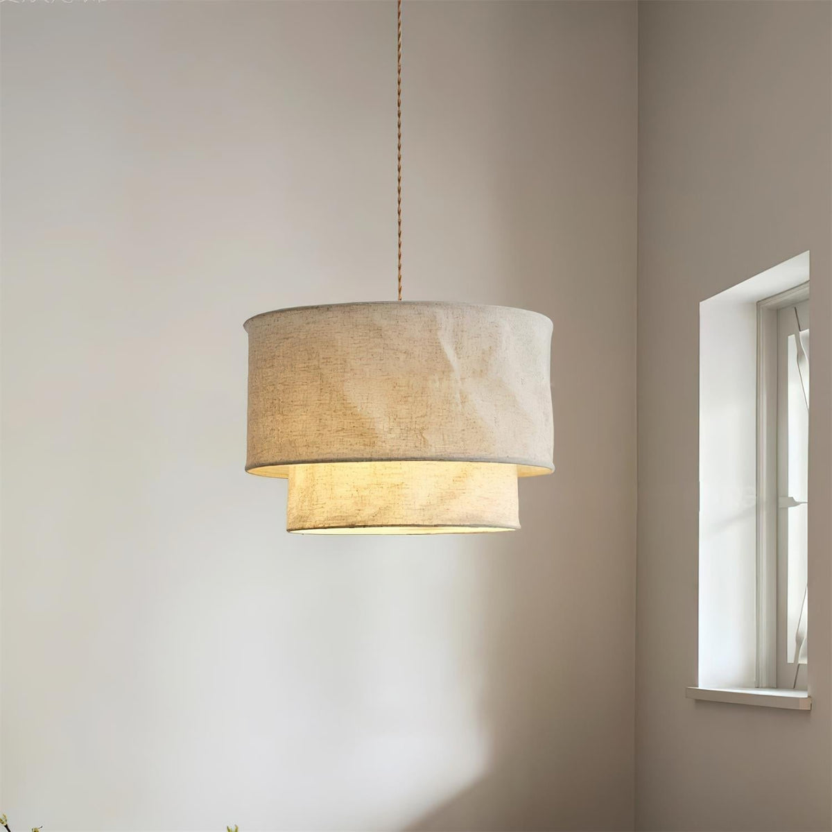 Nuvai Natural Linen Pendant Light-Neutral Decor