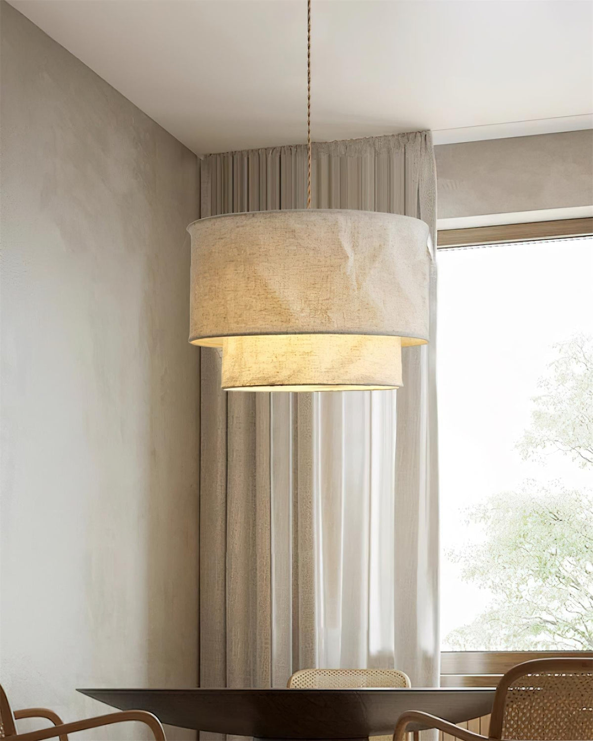 Nuvai Natural Linen Pendant Light-Neutral Decor