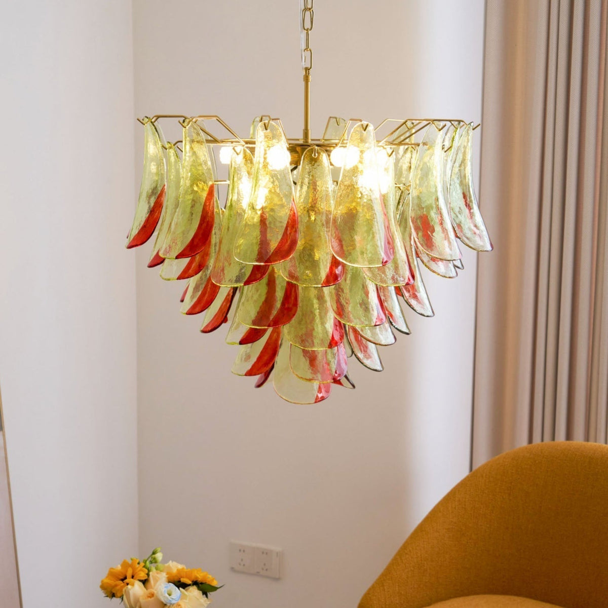Selelle Lustre en Verre Murano Pétale Élégant