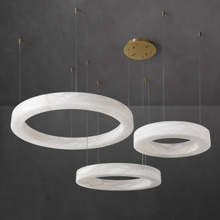 Olloros Albâtre Multi-Anneau Pendentif Lumière